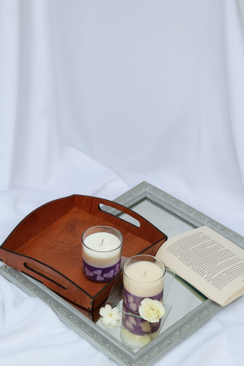Purple heart candle