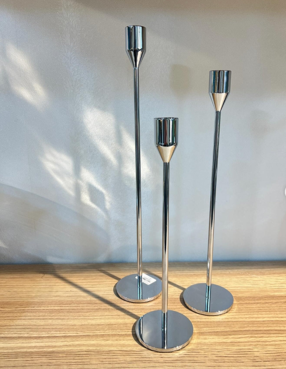 taper Candle with Holder (Silver)