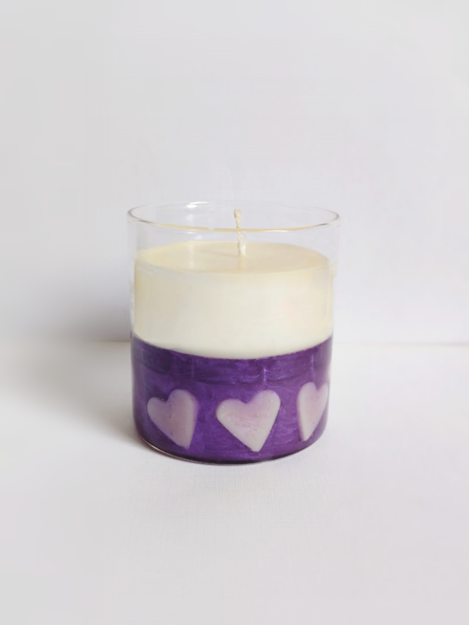 Purple heart candle