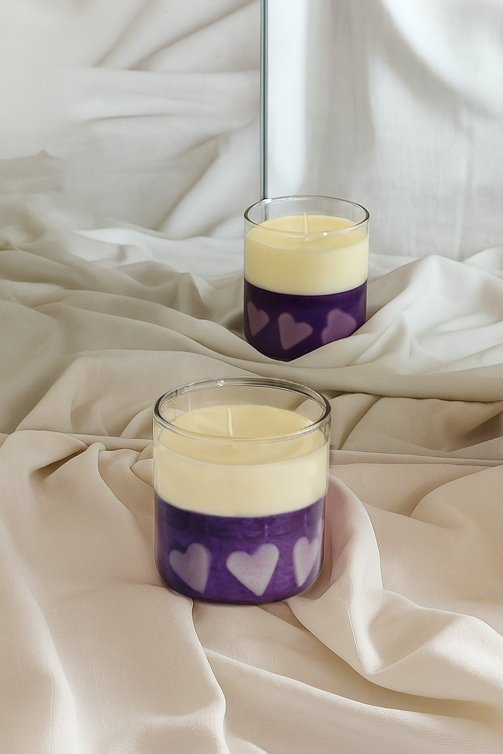Purple heart candle